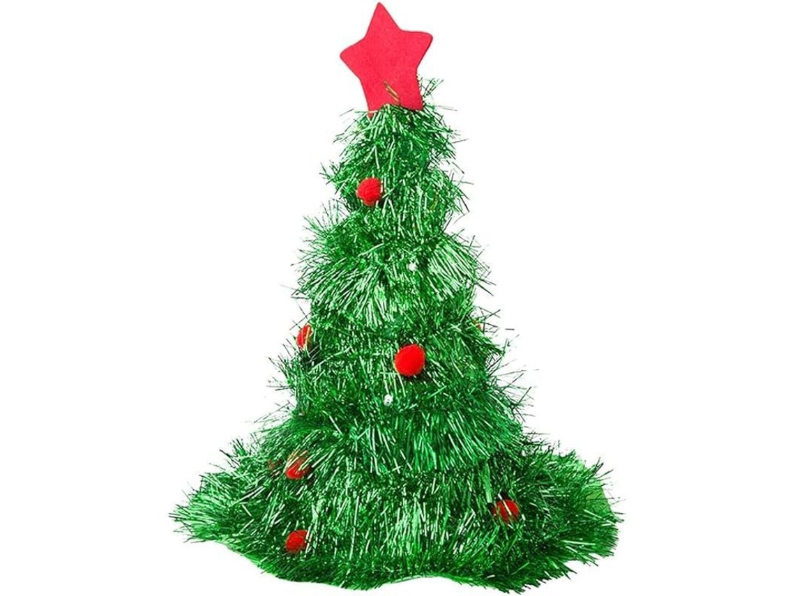 Chapéu De Natal Com Luzes Led Em Forma De Árvore De Natal Com Pompons Coloridos Acessório Festivo