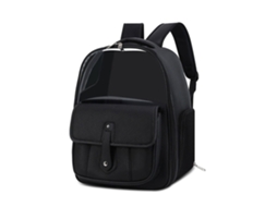 Mochila de Transporte para Animais de Estimação, Preta AQUAFORGE