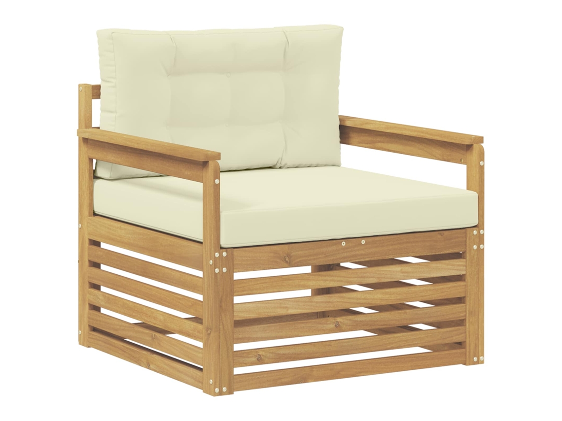 Maison Exclusive - Sofá Exterior Poliéster Branco E Creme
