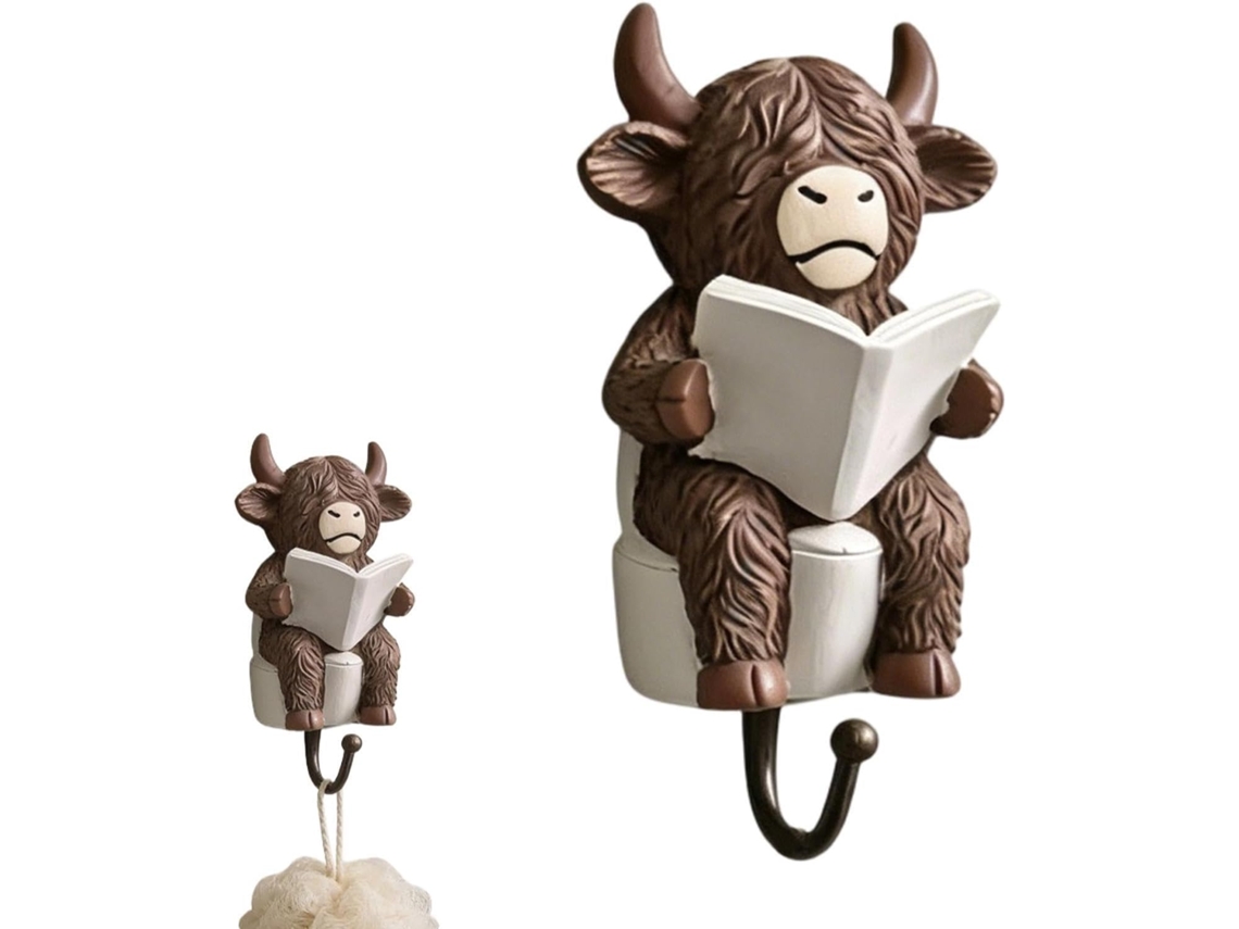 Gancho De Toalha Divertido Com Decoração Rústica Vaca
