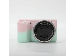 Capa para Sony Zv E10 Acessórios de Silicone para Câmera CUICH (rosa verde)