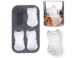 Forma De Gelo 3d Forma De Bulldog Francês Para Cocktails, Bourbon, Conhaque E Whisky. Presente Perfeito Para Homem. Preto Hexinyigjly