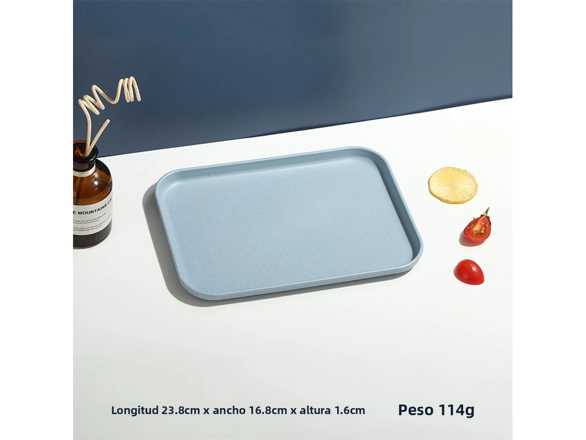 Bandeja Retangular de Plástico para Restaurantes e Residências, Usada para Acomodar Chá e Copos. MDUG (azul S)