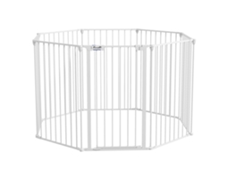 Parque para Cães de 8 Painéis 64x90 Cm Dobrável de Aço com Duplo Travamento Função de Bloqueio e Formato Modular Branco Ge