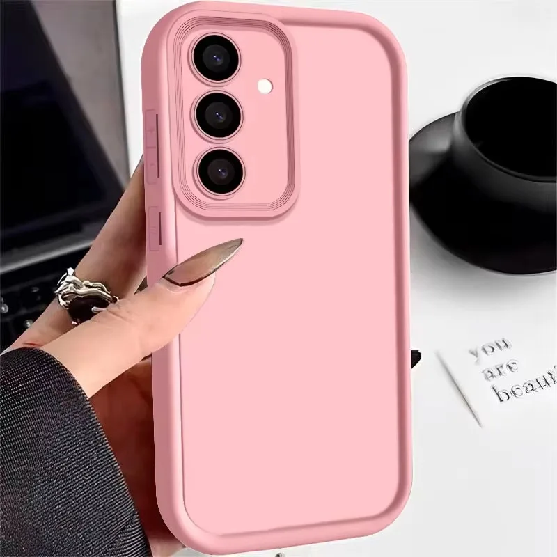 Capa De Celular Samsung Galaxy A17 Em Tpu Macio, Resistente A Impactos (rosa).