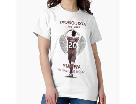 T-shirt Unissexo Rockinstone Diogo Jota Liverpool Seleção Portuguesa Fan Art Algodão (m)