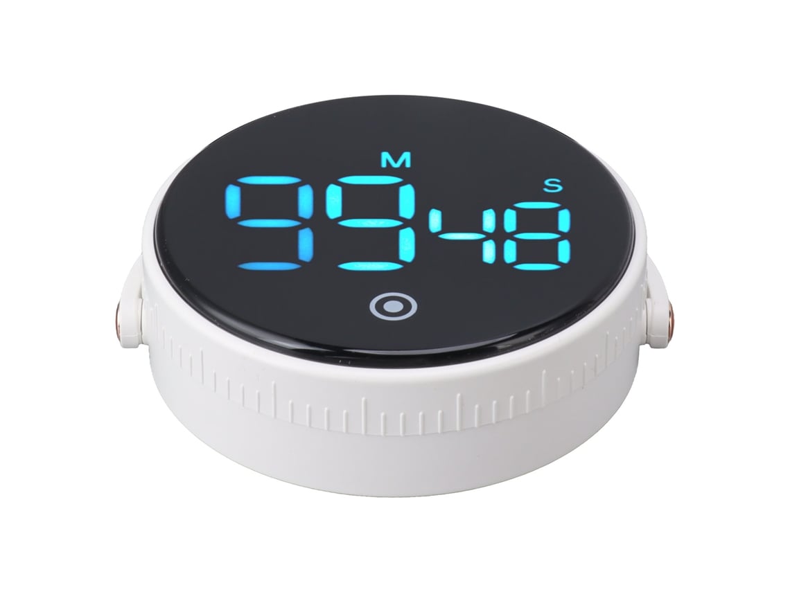Cronômetro Digital de Cozinha Magnético com Display Led Grande para Cozinha Aula Fitness Branco