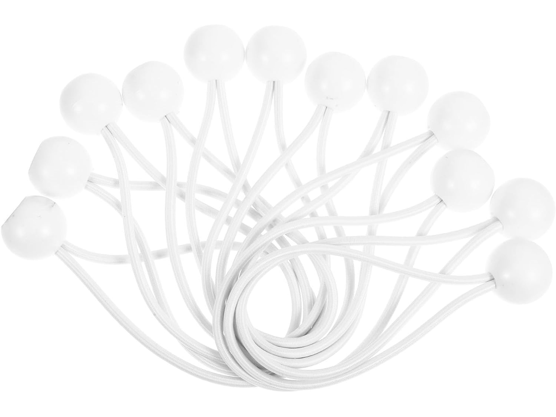 12 Cordões Elásticos Com Bolas, Duráveis E Ajustáveis, 15cm 6 Polegadas, Ideais Para Camping, Feitos De Borracha, Abs E