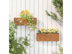 Vasos/floreiras De Parede 2 Pcs Aã§o Corten Cor Enferrujado Dkd Home Decor