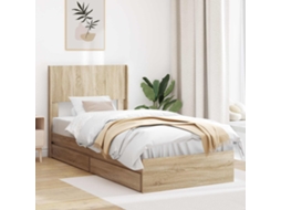 Vidaxl Estrutura De Cama Com Armazenamento E Cabeceira Carvalho Sonoma