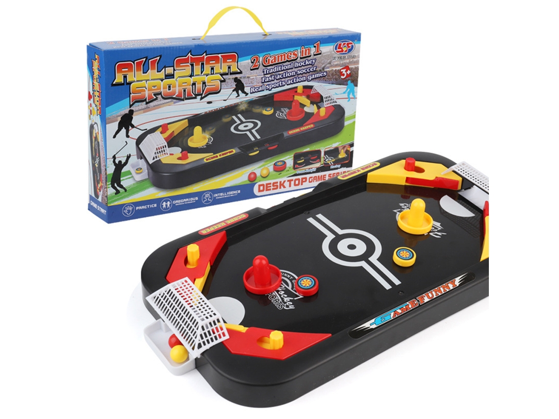 Jogo de Mesa Mali 2 em 1 para Crianças Hóquei e Futebol Pinball para Crianças Adultos