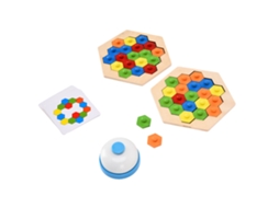 Walshlxq puzzle Hexagonal de Madeira para Crianças e Adultos Brinquedo de Quebra cabeça Colorido Interação Pai filho