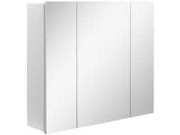 Armário De Casa De Banho Com 3 Portas Espelhadas E Prateleiras Internas Ajustáveis, 70x15x60 Cm, Branco
