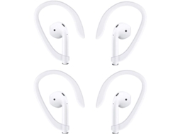 2 pares de Earhooks YURU, compatíveis com Airpods, esportivos, para corrida, caminhada, ciclismo, academia, branco