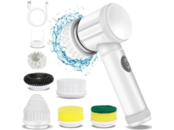 Escova Rotativa de Limpeza com 6 Cabeças e Modelo Manual CZHHMART (branco)