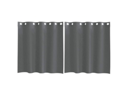 Maison Exclusive - Cortinas De Voile Com Ilhós 2 Pcs Cinzento-escuro 140x140 Cm