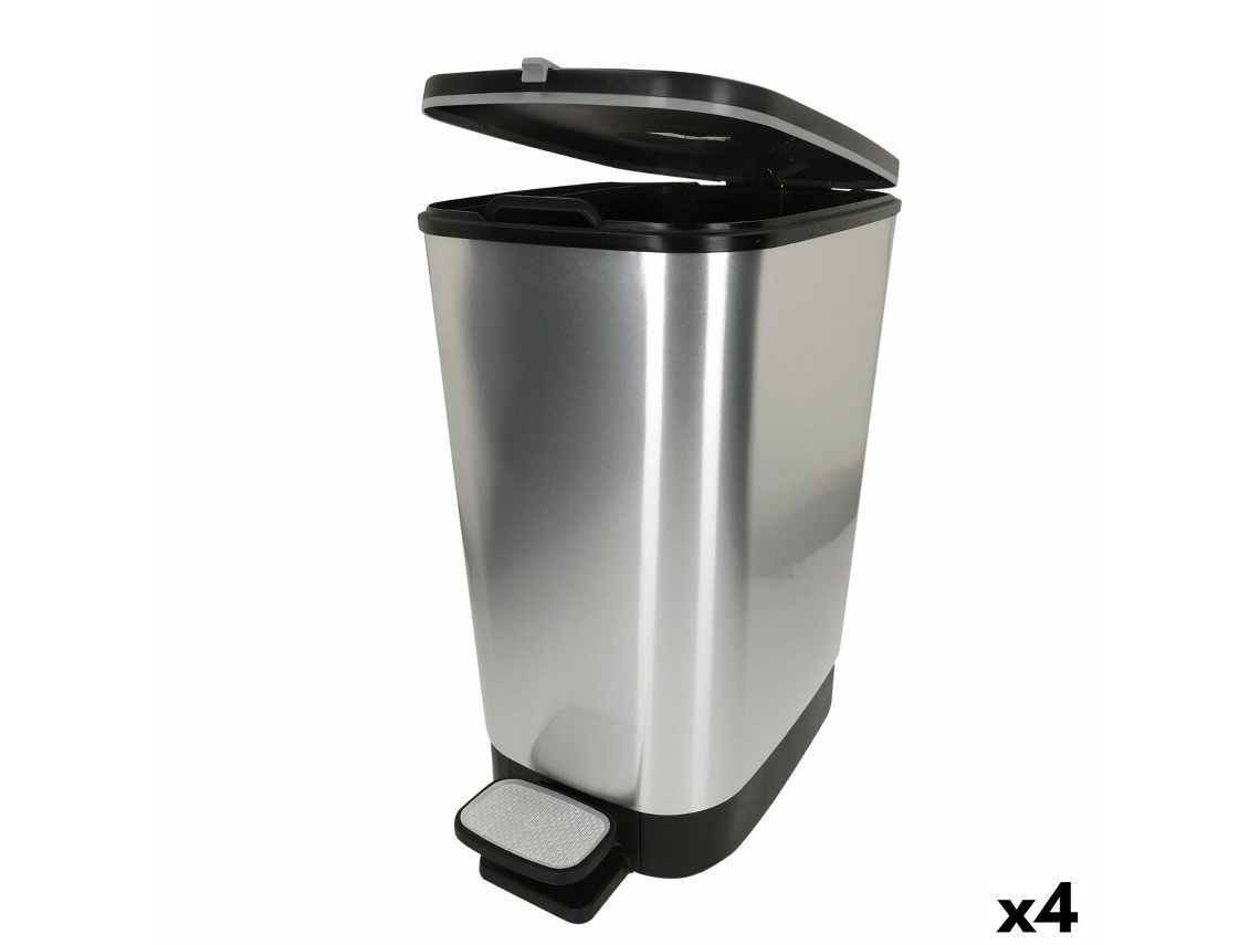 Caixote Do Lixo Curver Cinzento Plástico 25 L (4 Unidades)