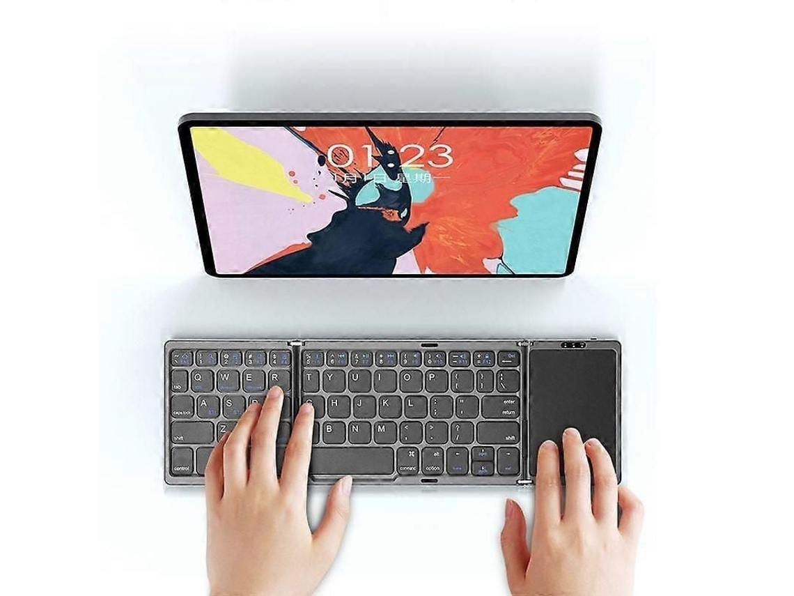 Leve handy Mini Teclado Portátil Dobrável Sem Fio Bluetooth Teclado Recarregável para Ios Android Windows Ipad Tablet Phone TAISHENGDA
