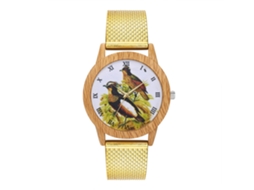 Relógio de quartzo unissex casual e moderno com pulseira de silicone (dourado)