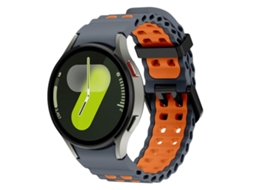 Bracelete para Samsung Galaxy Watch 7 Silicone Duas Cores Ocean Furos Duplos Cinza Espacial Laranja XIAOMOYU (40mm/44mm)