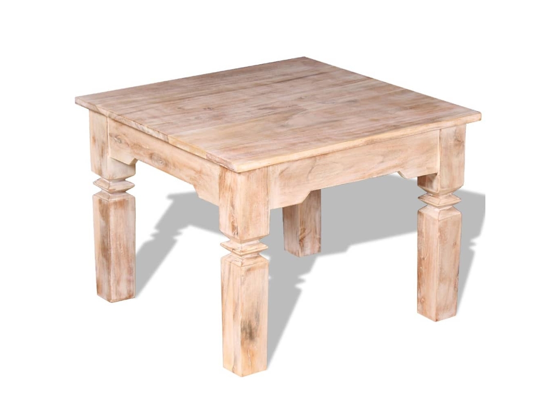 Vidaxl Mesa De Centro Em Madeira De Acácia 60x60x45 Cm