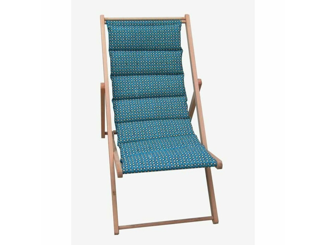 Ligstoel Jardin Prive Douala Azul lona madeira de faia (106 x 55 x 95 cm)