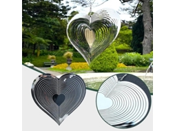 2026 campanilla de Corazón Espiral Giratoria 360 Grados Ornamento de Jardín de Metal Decoración Colgante