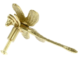 Puxador Decorativo Para Porta De Armário Em Cobre Com Libélula, Dourado