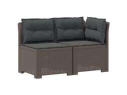 Maison Exclusive - Sofá De Jardim 2 Lugares Com Almofadas Look Rattan Pp