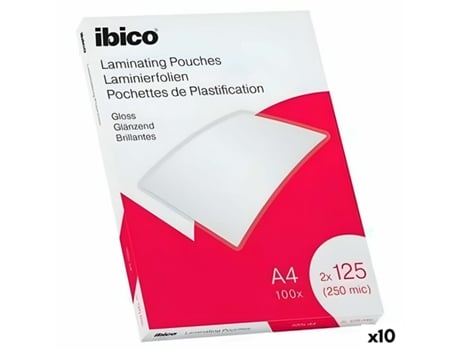 Lâminas para plastificar IBICO A4 0,25 mm Brilho (10 Unidades)