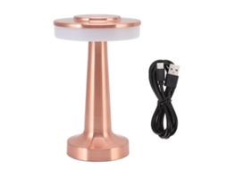 Rebe-lâmpada De Mesa Led Portátil Retrô Com Controle Táctil 3 Níveis De Temperatura De Cor Recarregável Luz Noturna Para Hotel Cobre