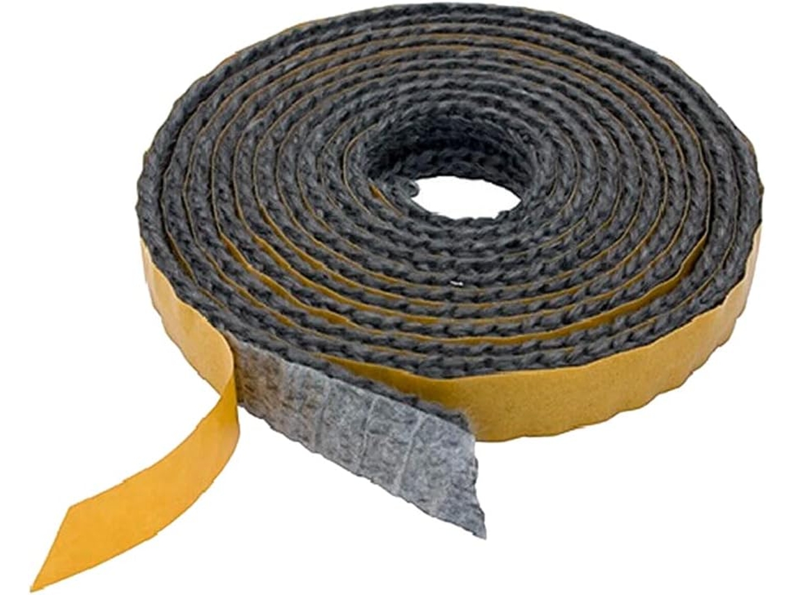 Corda De Fibra De Vidro Preta Plana Autoadesiva Para Fogões - 18 Mm De Largura - 2,5 M