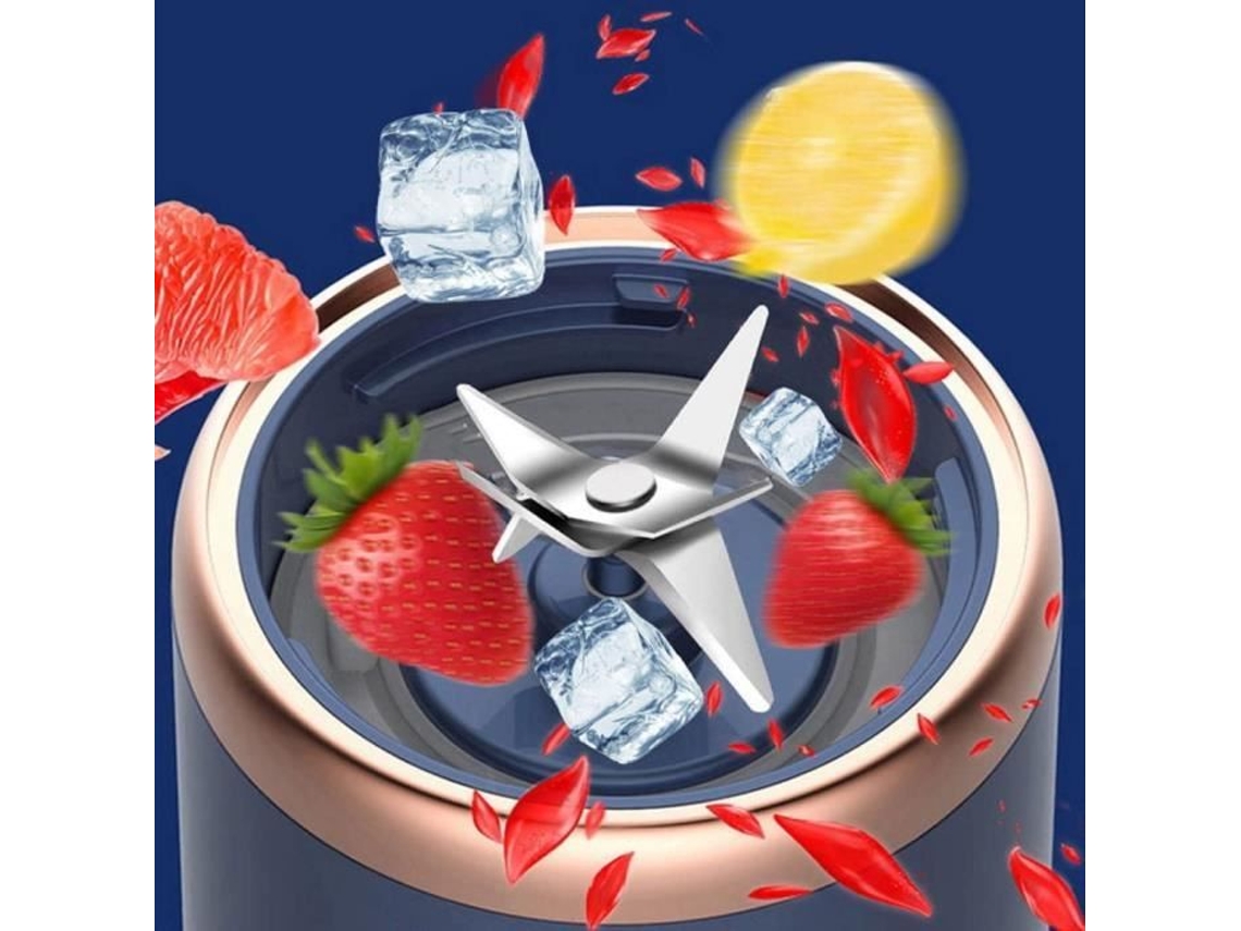 Novo liquidificador portátil 400ml espremedor elétrico laranja frutas recarregável 21000rpm liquidificador (azul) 568 S/MARCA