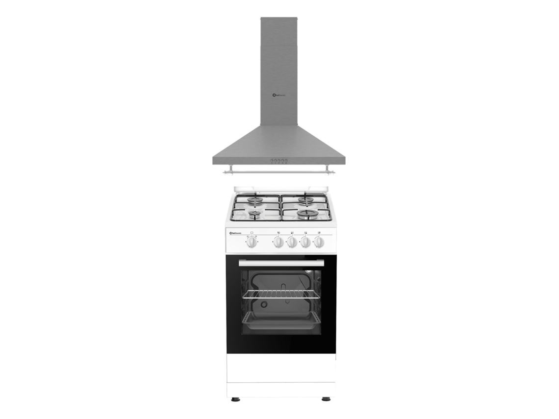 Pack Combo Fogão Solthermic Gas Branca 50x50 Exaustor Inox De 60