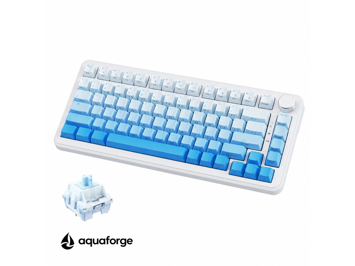 Teclado Mecânico Tri-modo Rgb Azul