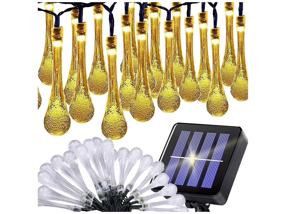 Cordão De Luzes Led, 20 Díodos, Energia Solar, Para Decoração De Casa, Festas, Jardim E Eventos