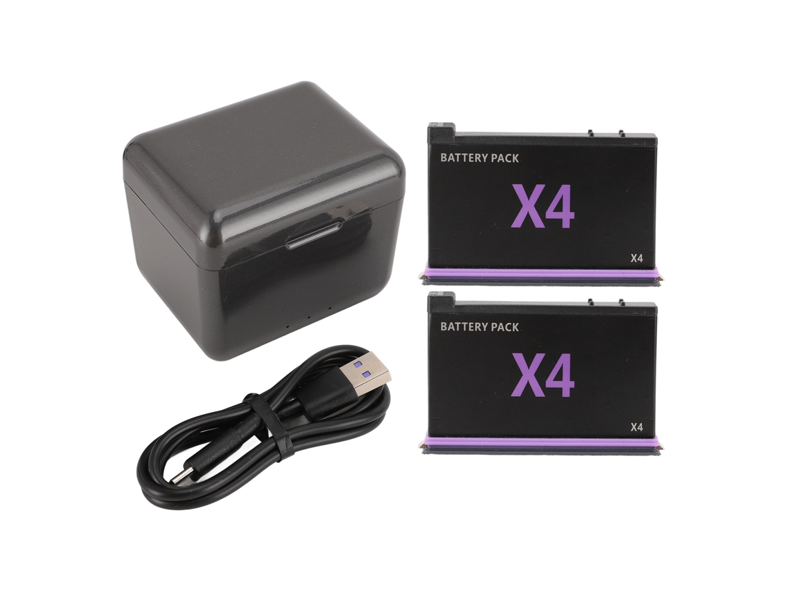 Battery Charger For X4 3 Slot Battery Charging Hub With Storage Card Slot Type C Cable 2 Replacement Batteries 2500mah LAXISCREED