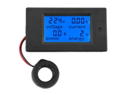 Voltímetro E Amperímetro Lcd Com Função De Alarme Sobrecarga 100a Ac