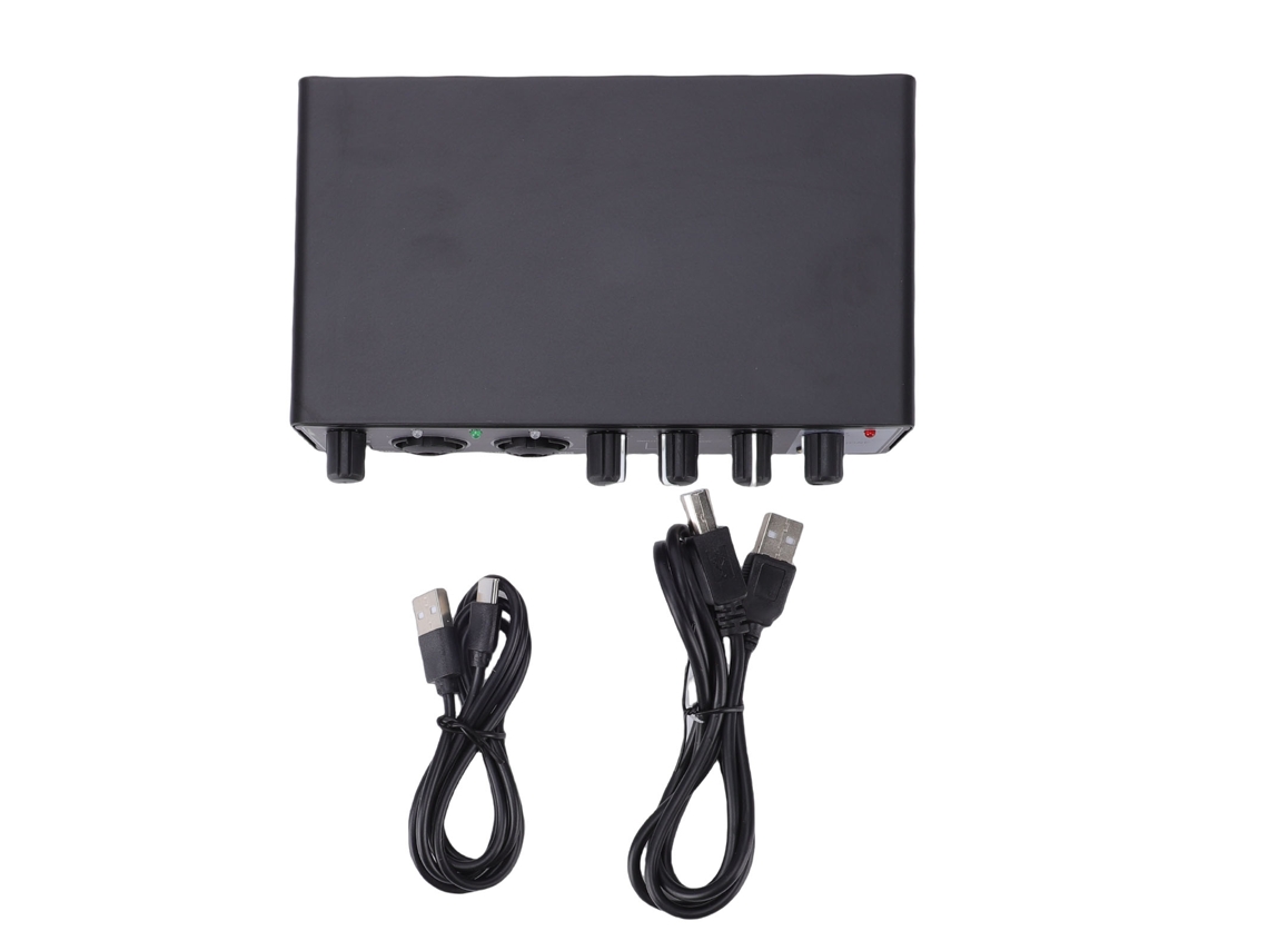Interface de Áudio EOOCOO gravação de Guitarra 24bit 192khz Entrada Dupla