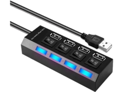 Hub Usb 2.0/3.0 Com 4 Ou 7 Portas E Adaptador De Energia Para