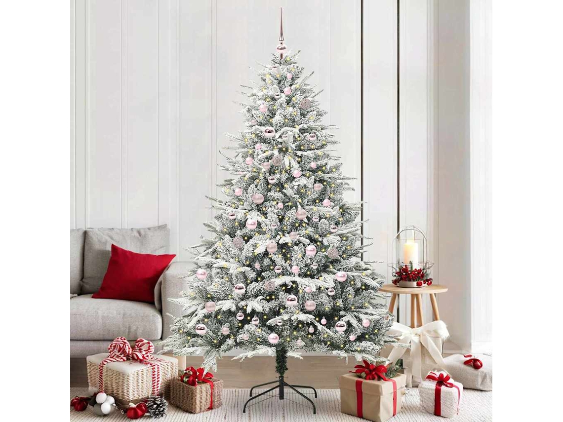 Vidaxl Árvore De Natal Artificial Pré-iluminada Com Conjunto De Bolas