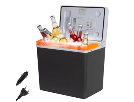 Todeco Geladeira Elétrica Portátil 30 Litros, Modo Frio E Quente, Minigeladeira Com Alça Ergonômica, Tomada 230 V E 12 V, Ideal Para Caminhão, Camping
