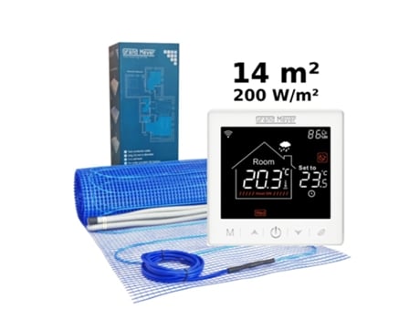Kit De Aquecimento Elétrico Para Piso Radiante 14 Mâ², 200 W/mâ² Sn 10 Termóstato Wi Fi Programável Grand Meyer
