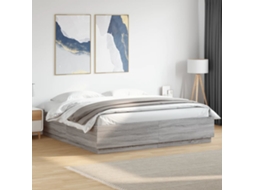 Vidaxl Estrutura De Cama 180x200 Cm Derivados De Madeira Cinza Sonoma