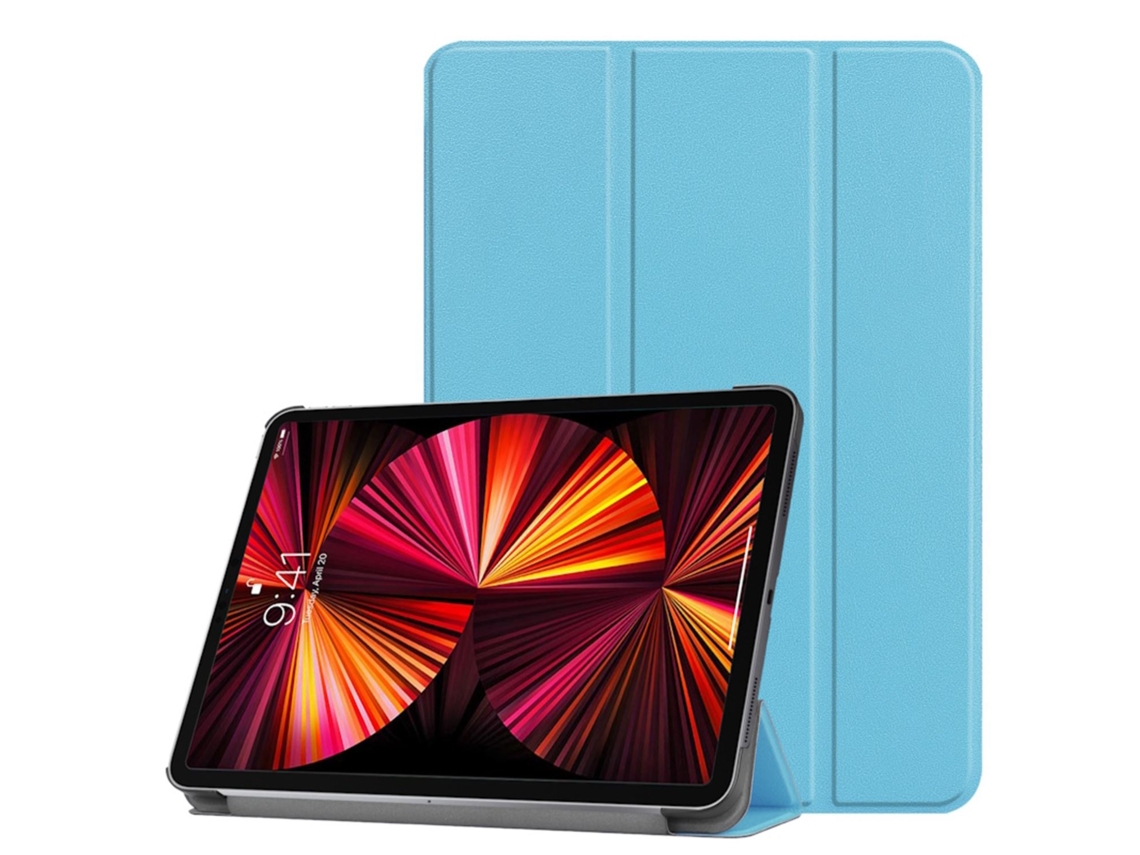Capa Tripla de Couro Ecológico ILIKE Apple Ipad 10 9'' 10T Gen 2022 Azul Celeste
