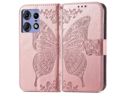 Capa De Celular Motorola Moto G 2025 Em Couro Com Estampa De Borboleta E Flor Em Relevo.