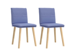 Vidaxl Cadeiras De Jantar 2 Pcs Jeans Tecido Azul