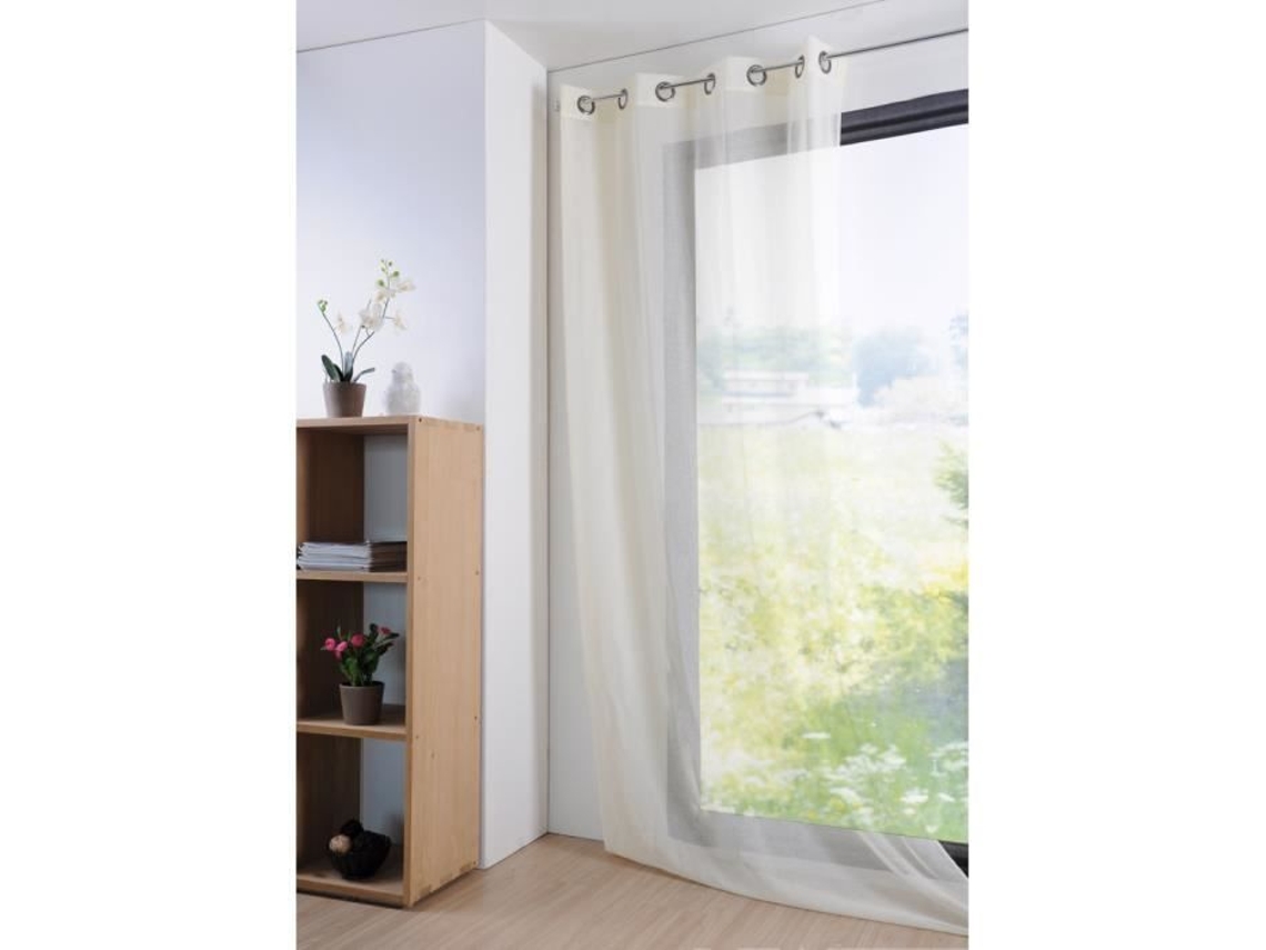 Cortina Transparente Jateada 135X260 Cm Monna Ecru