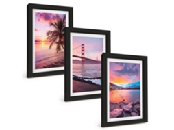 Pinturas Murais Modernaspaisagem Com Ponte Ao Pôr Do Sol Moldura Preta Fotos Para O Corredor Espelharte (3 Peças 20x30 Cm)