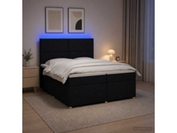 Vidaxl Cama Box Spring Com Colchão Preto 200 X 200 Cm Tecido